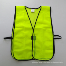 Gilet de sécurité en mousse jaune fluorescent avec fermeture velco